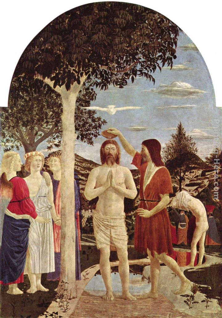 Baptism of Christ painting - Piero della Francesca Baptism of Christ art painting